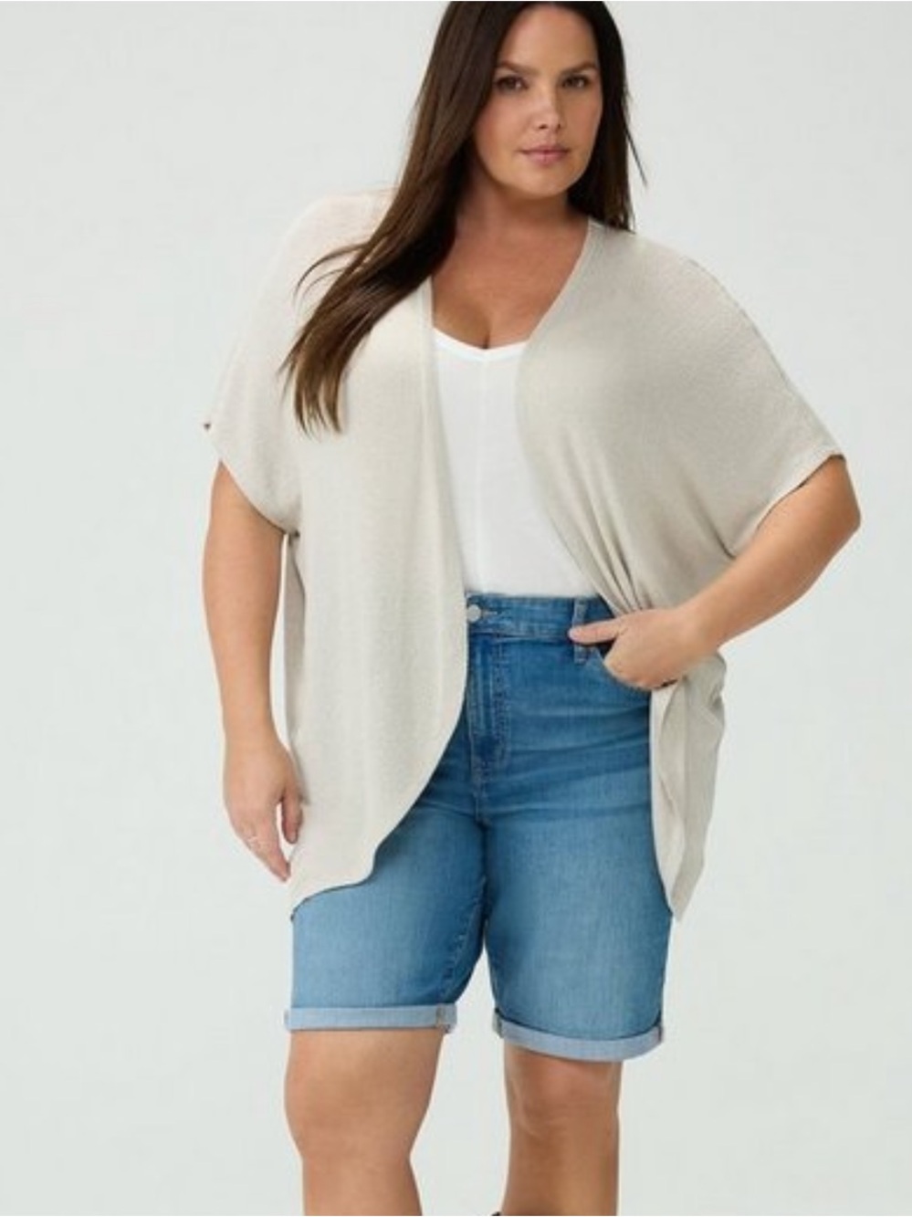 Torrid beige cream cocoon cardigan size 3